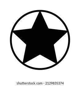 Icono de la silueta de estrella redonda. Vector modificable.