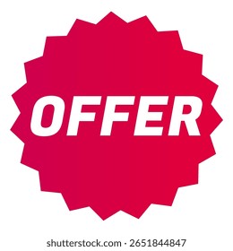 Ronda starbursts zigzag forma icono de la insignia de ventas en color rojo, concepto de etiqueta de compras para etiquetas de ventas. Diseño plano colorido para los anuncios del App Botón de Web ui ux Elementos aislados en el fondo blanco
