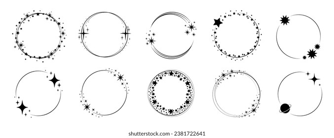 Round starry frames design decorative frame