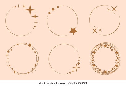 Round starry frames design decorative frame