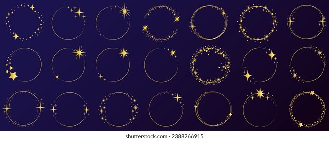 Round starry frames design decorative frame