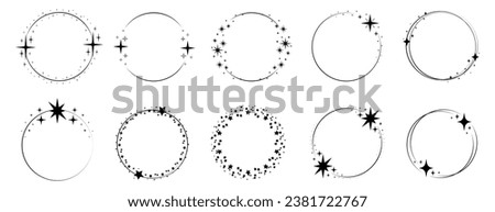 Round starry frames design decorative frame
