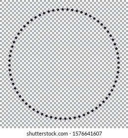 round stars frame on transparent background