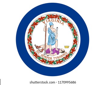 Round State Flag of Virginia