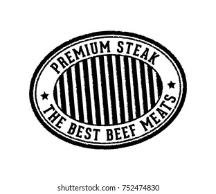 round steak products sign stamp 