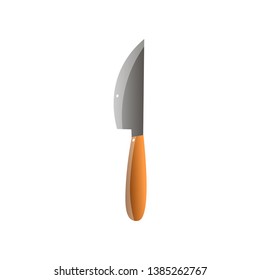Round steel metal kitchen knife use for cut meat