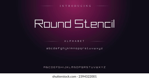 Round Stencil Elegant Font Uppercase Lowercase and Number. Classic Lettering Minimal Fashion Designs. Typography modern serif fonts regular decorative vintage concept. vector illustration