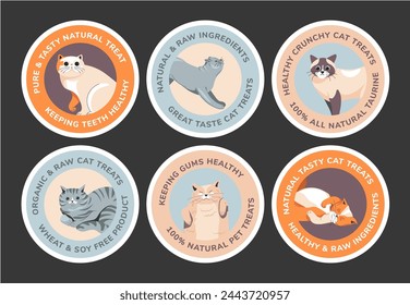 Round sticker design set for natural pet treats