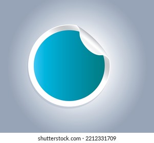 Round sticker design vector illustration, Sticker peeling Vector illustration, falling sticker for designing work, notice design, round sticker isolated