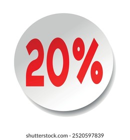 round sticker with the inscription sale 20%