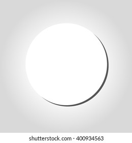 Round sticker. Office paperwork on grey desktop vector background