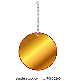 Round sticker on silver chain decor
