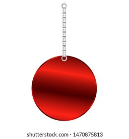 Round sticker on silver chain decor