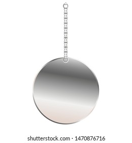 Round sticker on silver chain decor
