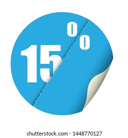 Round sticker percent discount. Modern vector illustration