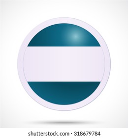 Round sticker tag. Blank vector icons in blue color with a white insert in the middle.