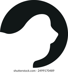 round sticker template with animals, namely with the shadow of a lion, vector