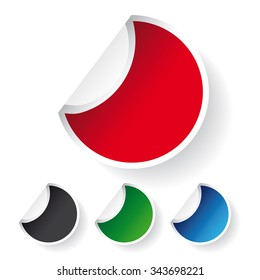 Round sticker vector set