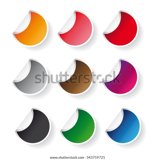 Round Sticker Vector Set Stock Vector (Royalty Free) 343759721 ...