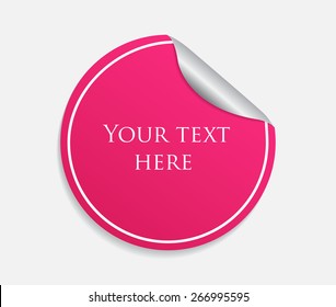 Round sticker.Pink sticker.Vector illustration.