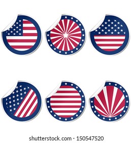 Round stickers with USA flag