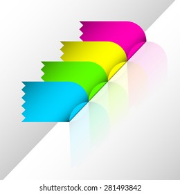 Round stickers wit zigzag ends for marking and describing places. Editable vector objects in several layers. Eps 10