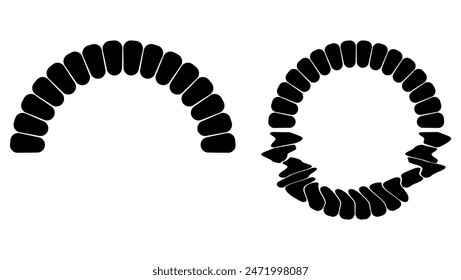 logo de puente de piedra redonda, silueta aislada negra