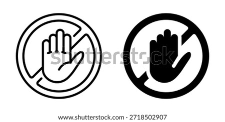 Round stop sign icons in bold and linear styles