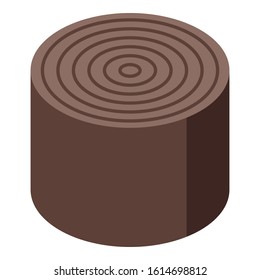 Round stump icon. Isometric of round stump vector icon for web design isolated on white background