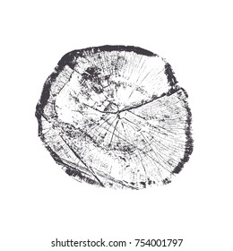 Round stump shape on white