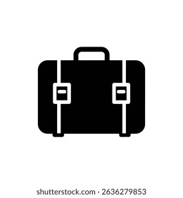 Round Suitcase with Clasp Travel Bag Icon