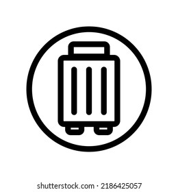 Rundkoffer-Symbol. Koffer. Gepäck. Vektorgrafik.