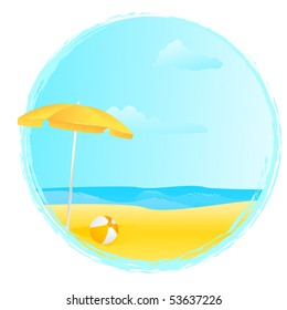 Round Summer Banner Umbrella Ball On Stock Vector (Royalty Free ...