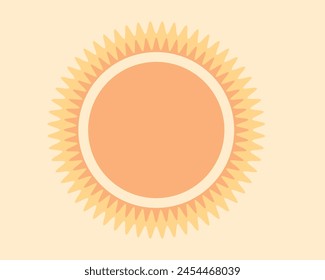 Runde Vektorgrafik isoliert für Design, flache Sonnendarstellung oder Sommerlogo für SSTKSUMMER