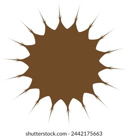 Round sun shape badge sun rays label, yellow frame by eps 10