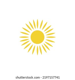 round sun shinning with light vector design