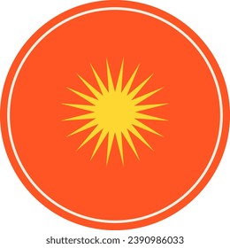 Ilustración de vectores de Sun Sticker redonda