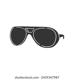 Round Sunglasses Icon Silhouette Illustration. Accessory Vector Graphic Pictogram Symbol Clip Art. Doodle Sketch Black Sign.