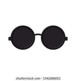 Round Sunglasses Isolated On A White Background. Vector Illustration