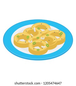 
Round sweet bakery item with nuts on top
