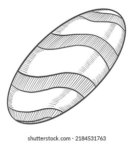 round sweet candy isolated doodle hand drawn sketch with outline style