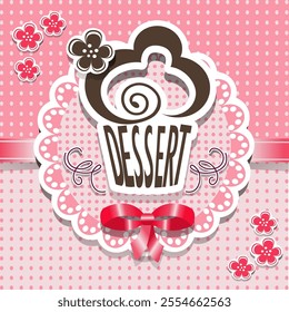 round sweet dessert label vector image