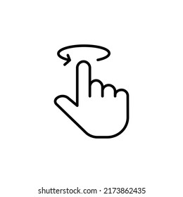 round swipe hand gesture editable stroke icon, Smart stroke icon