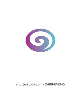 Round swirl abstract logo design