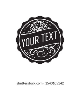 Round swirl frame design template