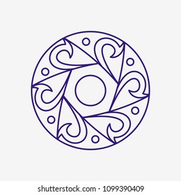 Round Swirl Ornament Frame. Vector Illustration.