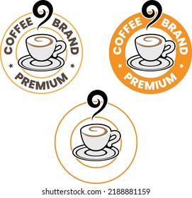 Round Swirly Coffee Cup Icon isolated on a White Background