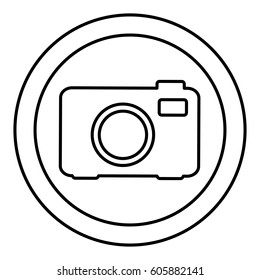 round symbol digital camera icon, vector illustration design