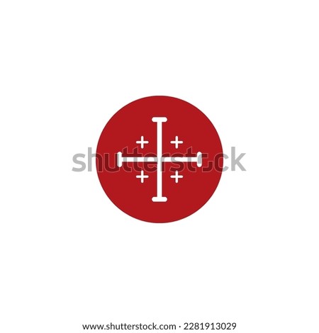 Round symbol of the Templars on a white background