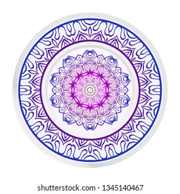 Round Symmetrical Pattern. Mandala. Kaleidoscopic Design. Vector Illustration. Oriental Pattern. Indian, Moroccan, Mystic, Ottoman Motifs. Anti-Stress Therapy Pattern